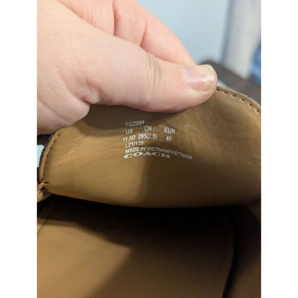 COACH Mott Driver Horse Bit Loafers Mens 11.5 Brown Leather Slip On Shoes Moc - Picture 4 of 13